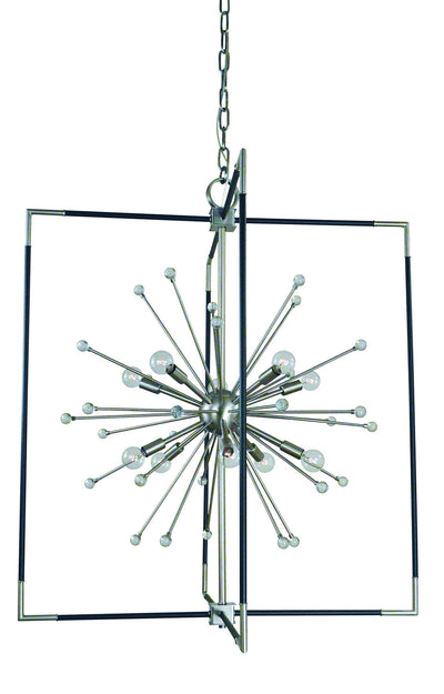 Framburg - L1110 BN/MBLACK - Ten Light Chandelier - Zeta - Brushed Nickel with Matte Black