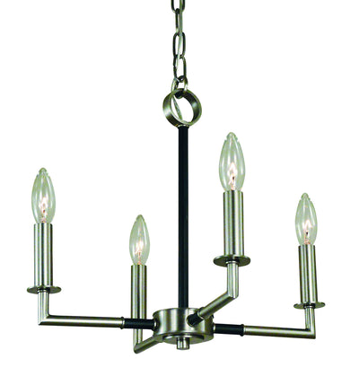 Framburg - L1084 BN/MBLACK - Four Light Chandelier - Schiller - Brushed Nickel with Matte Black