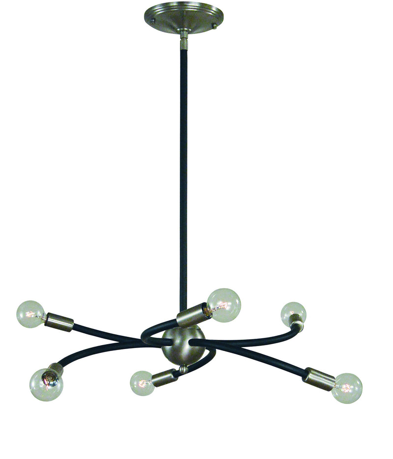 Framburg - L1056 BN/MBLACK - Six Light Chandelier - Eloise - Brushed Nickel with Matte Black