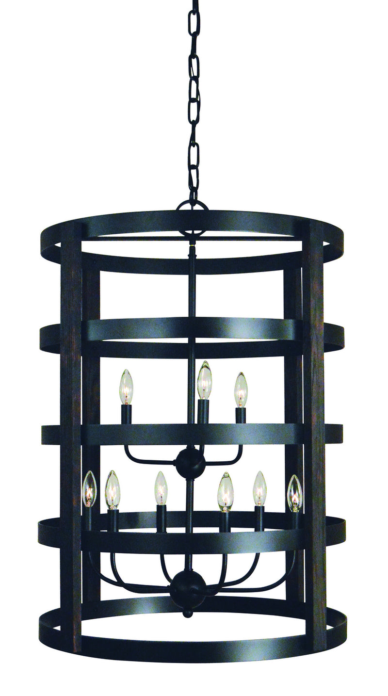 Framburg - L1009 MBLACK - Nine Light Chandelier - Homestead - Matte Black