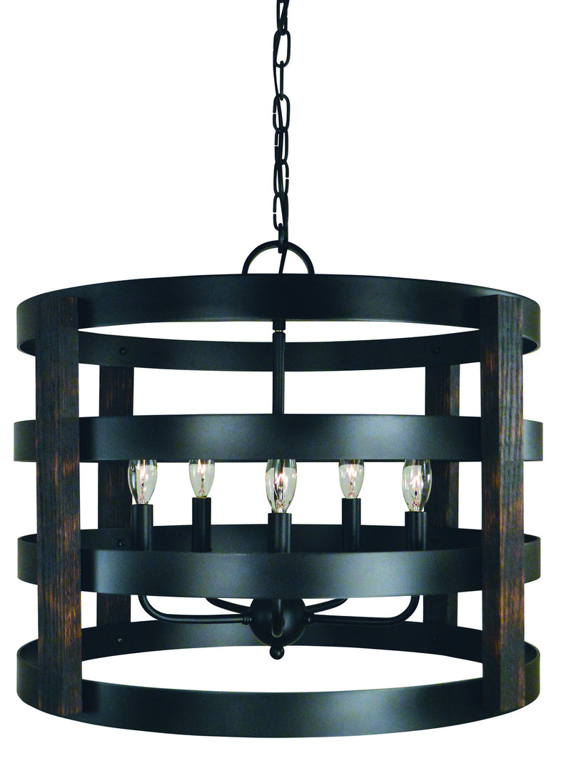 Framburg - L1005 MBLACK - Five Light Chandelier - Homestead - Matte Black