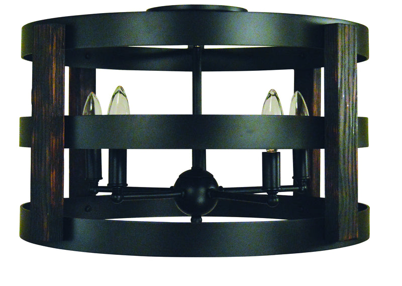 Framburg - L1003 MBLACK - Five Light Semi-Flush Mount - Homestead - Matte Black