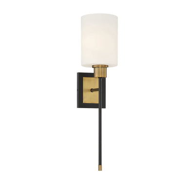 Savoy House - 9-1645-1-143 - One Light Wall Sconce - Alvara - Matte Black with Warm Brass Accents