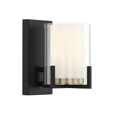 Savoy House - 9-1977-1-143 - One Light Wall Sconce - Eaton - Matte Black with Warm Brass Accents