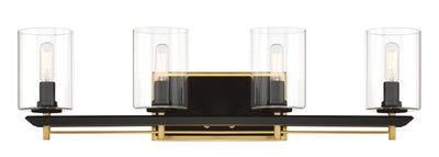 Metropolitan - N1854-707 - Four Light Bath Bar - Sable Point - Sand Coal With Honey Gold Acce