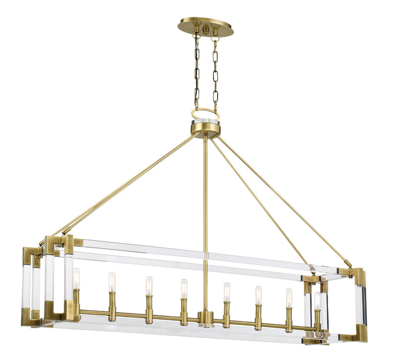 Metropolitan - N7359-790 - Eight Light Island Pendant - Prima Vista - Aged Antique Brass