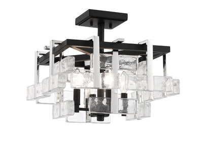 Metropolitan - N7544-729 - Four Light Semi Flush Mount - Painesdale - Sand Coal And Polished Nickel