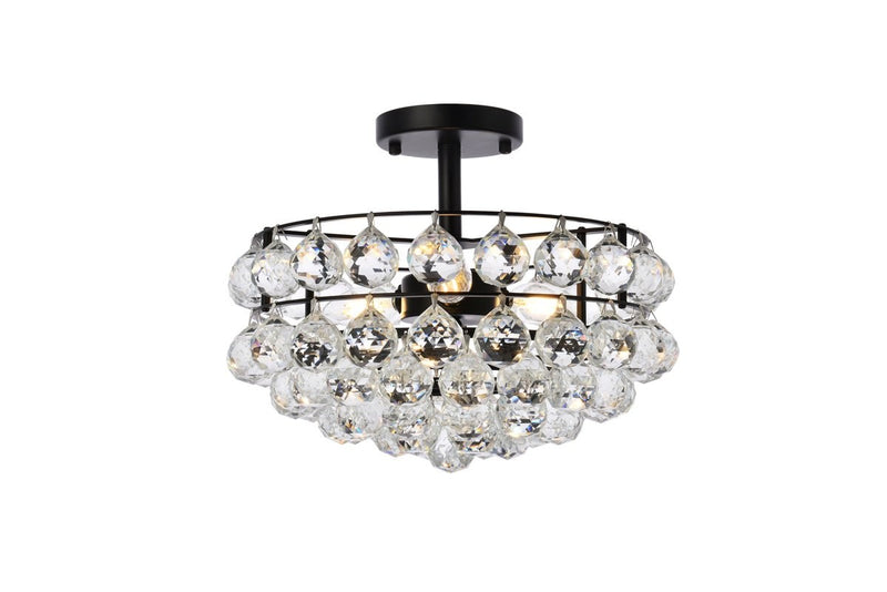 Elegant Lighting - 1107F14BK - Three Light Flush Mount - Savannah - Black