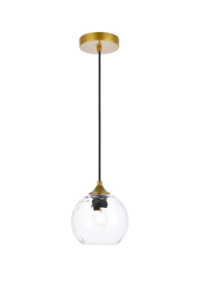Elegant Lighting - LD2280BR - One Light Pendant - Cashel - Brass And Clear