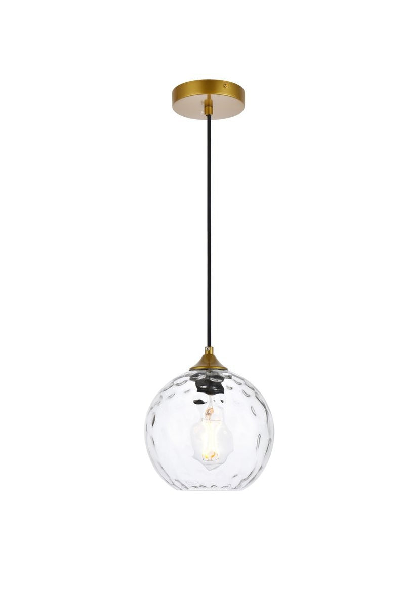 Elegant Lighting - LD2281BR - One Light Pendant - Cashel - Brass And Clear