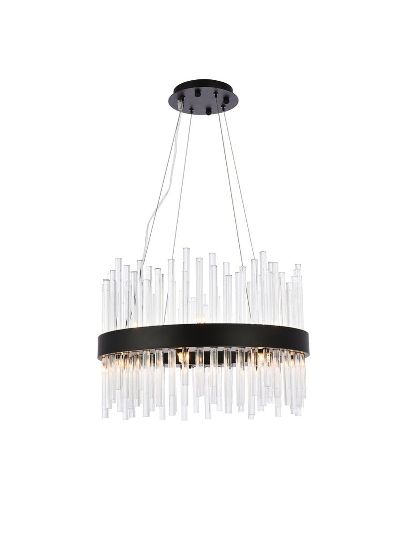 Elegant Lighting - 3000D20BK - 14 Light Pendant - Dallas - Black