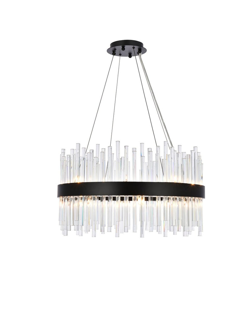 Elegant Lighting - 3000D25BK - 16 Light Pendant - Dallas - Black