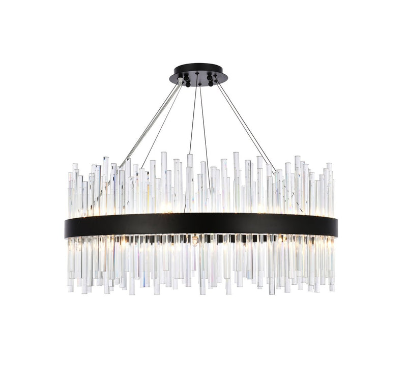 Elegant Lighting - 3000D32BK - 18 Light Chandelier - Dallas - Black