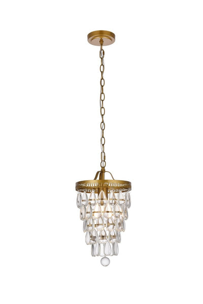 Elegant Lighting - LD714D9BR - One Light Pendant - Reese - Brass