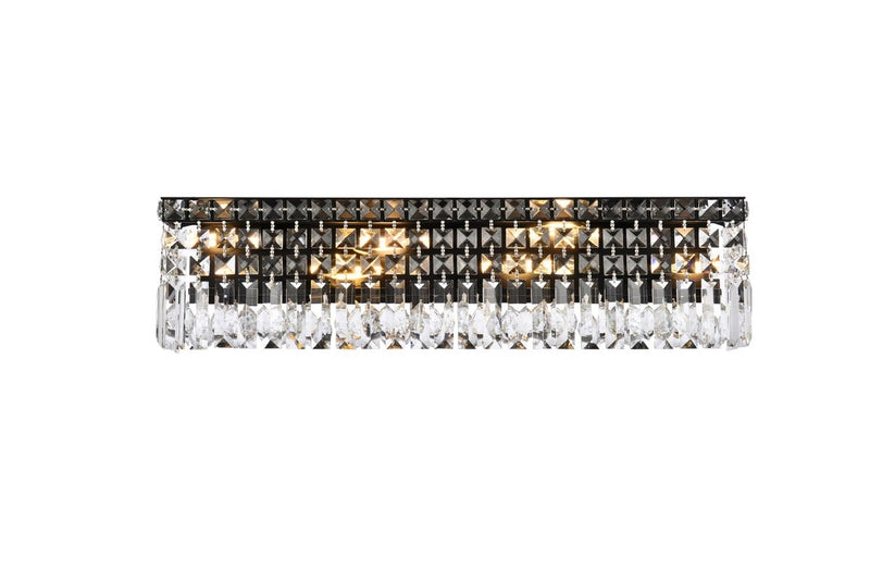Elegant Lighting - V2032W26BK/RC - Six Light Wall Sconce - Maxime - Black And Clear