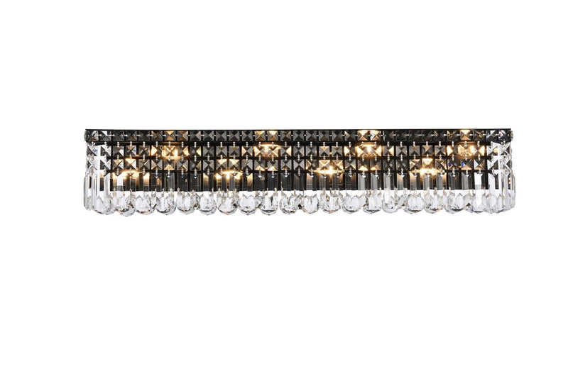 Elegant Lighting - V2032W36BK/RC - Eight Light Wall Sconce - Maxime - Black And Clear