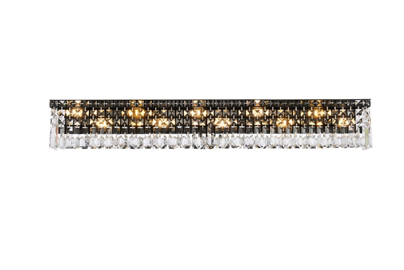Elegant Lighting - V2032W44BK/RC - Ten Light Wall Sconce - Maxime - Black And Clear