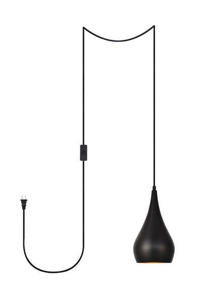 Elegant Lighting - LDPG2001 - One Light Plug in Pendant - Nora - Black