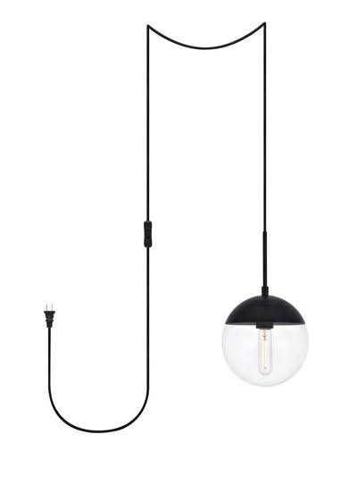 Elegant Lighting - LDPG6027BK - One Light Plug in Pendant - Eclipse - Black