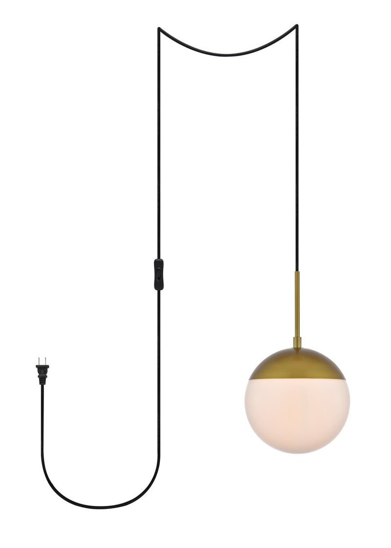 Elegant Lighting - LDPG6030BR - One Light Plug in Pendant - Eclipse - Brass