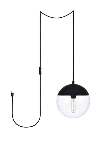 Elegant Lighting - LDPG6033BK - One Light Plug in Pendant - Eclipse - Black