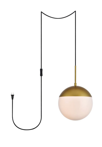 Elegant Lighting - LDPG6036BR - One Light Plug in Pendant - Eclipse - Brass