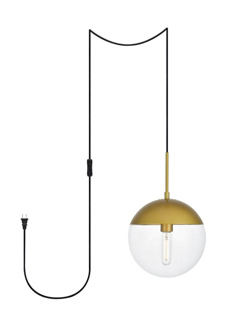 Elegant Lighting - LDPG6037BR - One Light Plug in Pendant - Eclipse - Brass