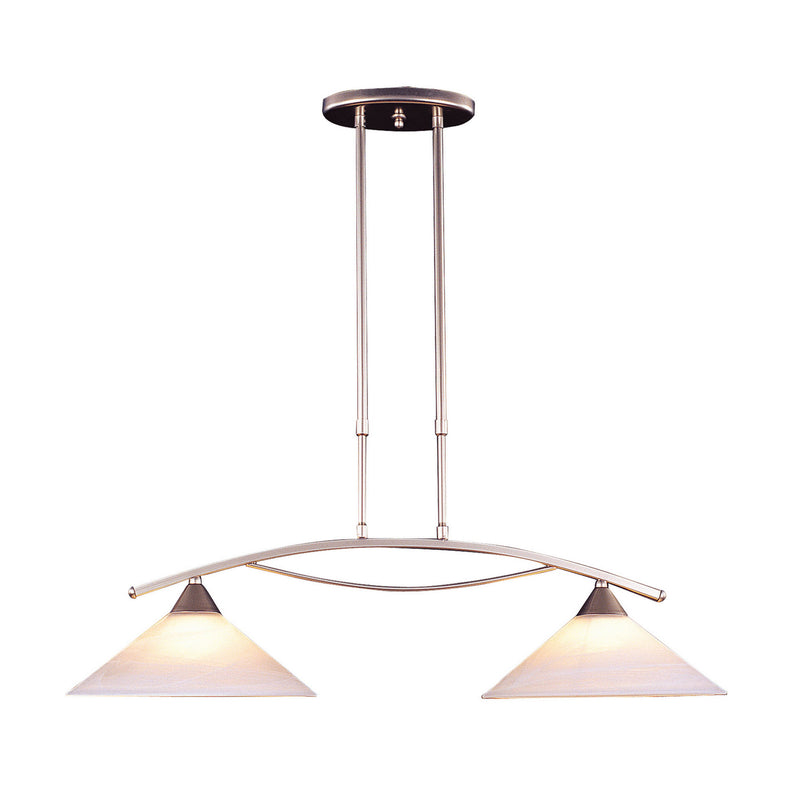 ELK Home - 6501/2 - Two Light Linear Chandelier - Elysburg - Satin Nickel