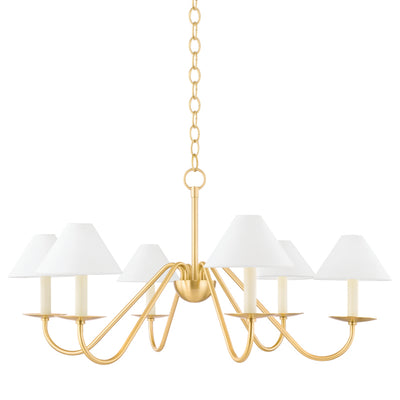 Mitzi - H464806-AGB - Six Light Chandelier - Lenore - Aged Brass