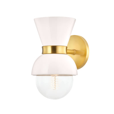 Mitzi - H469101-AGB/CCR - One Light Wall Sconce - Gillian - Aged Brass/Ceramic Gloss Cream
