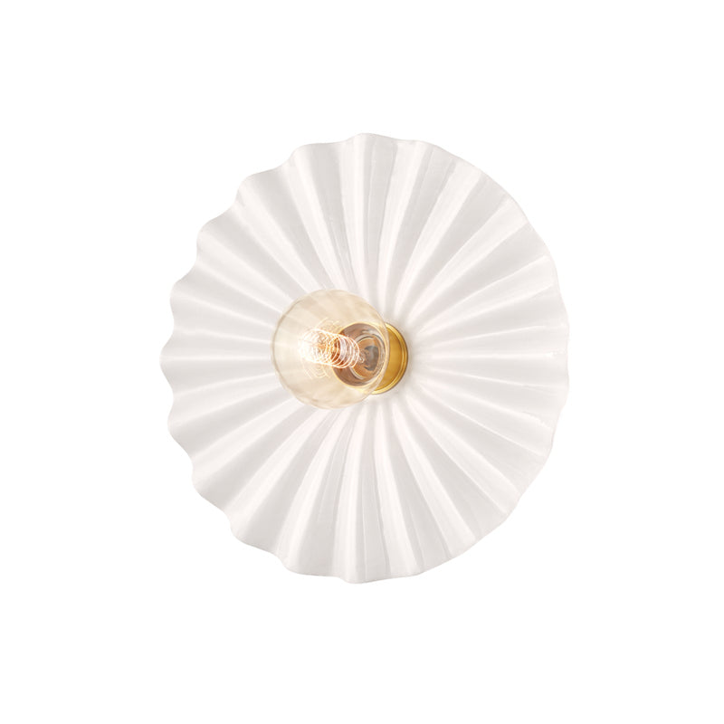 Mitzi - H499101-AGB/CCR - One Light Flush Mount - Tinsley - Aged Brass/Ceramic Gloss Cream