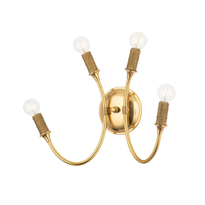 Hudson Valley - 1504-AGB - Four Light Wall Sconce - Amboy - Aged Brass