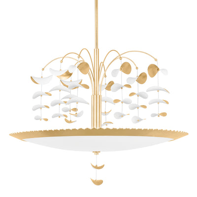 Hudson Valley - KBS1747808-GL/SWH - Eight Light Chandelier - Paavo - Gold Leaf/Soft White Combo
