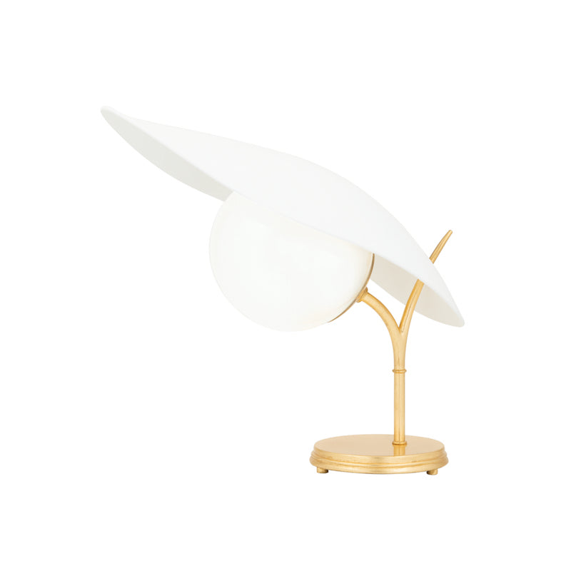 Hudson Valley - KBS1749201-GL/TWH - One Light Table Lamp - Frond - Gold Leaf/Textured On White Combo