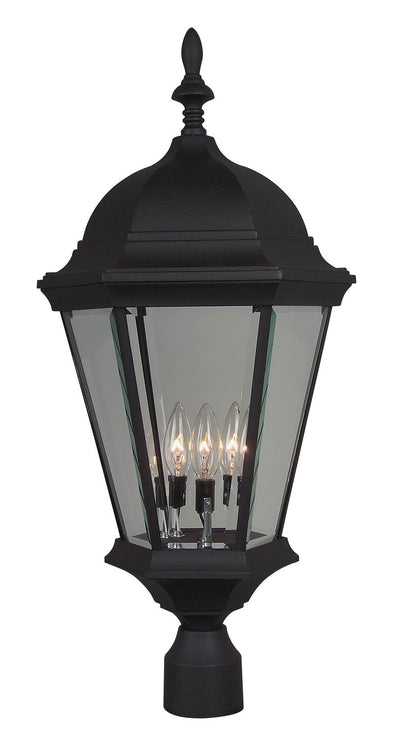 Craftmade - Z555-TB - Three Light Post Mount - Straight Glass Cast - Matte Black