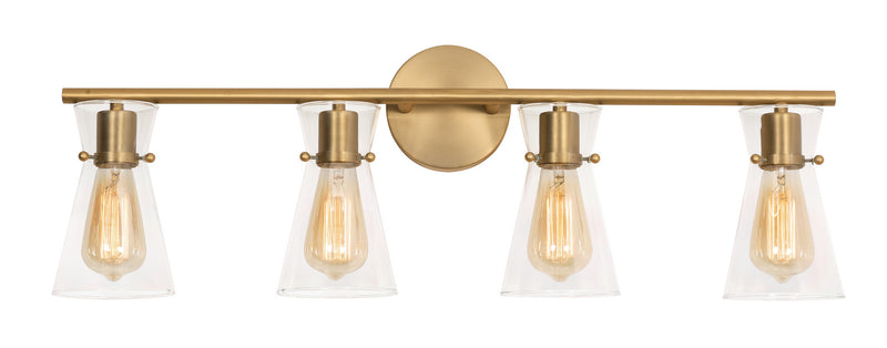 AFX Lighting - AMDV3310MBSB - Four Light Vanity - Amanda - Satin Brass