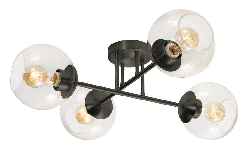 AFX Lighting - JAMC24MBBK - Four Light Flush Mount - Jamie - Black