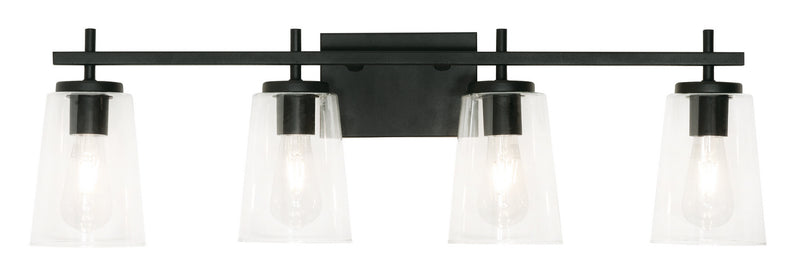 AFX Lighting - JNNV3309MBBK - Four Light Vanity - Joanna - Black