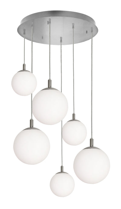 AFX Lighting - LRTP99MBSNRND6 - Six Light Pendant - Loretto - Satin Nickel