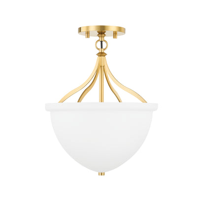 Hudson Valley - 2811-AGB - One Light Semi Flush - Browne - Aged Brass