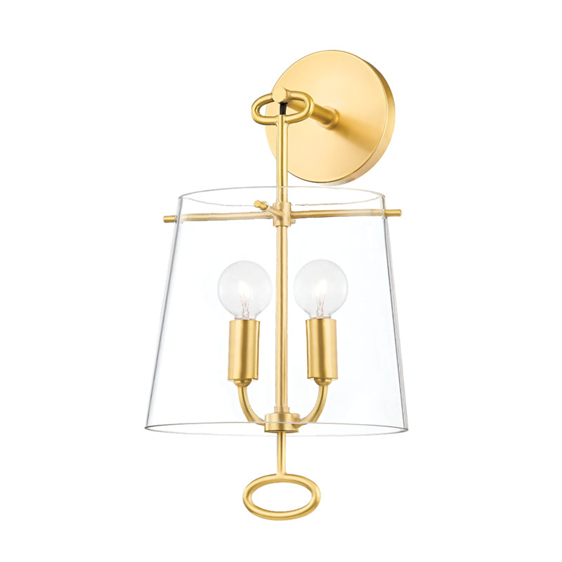 Hudson Valley - 4702-AGB - Two Light Wall Sconce - James - Aged Brass