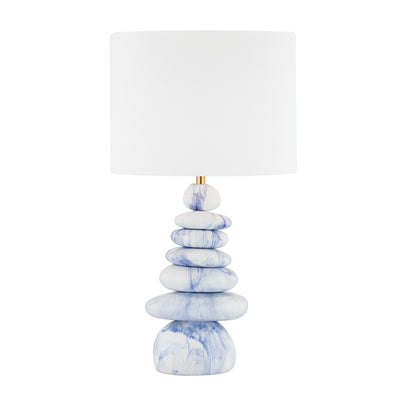 Hudson Valley - L1736-AGB/CMB - One Light Table Lamp - Fenton - Aged Brass/Ceramic Marbled Blue