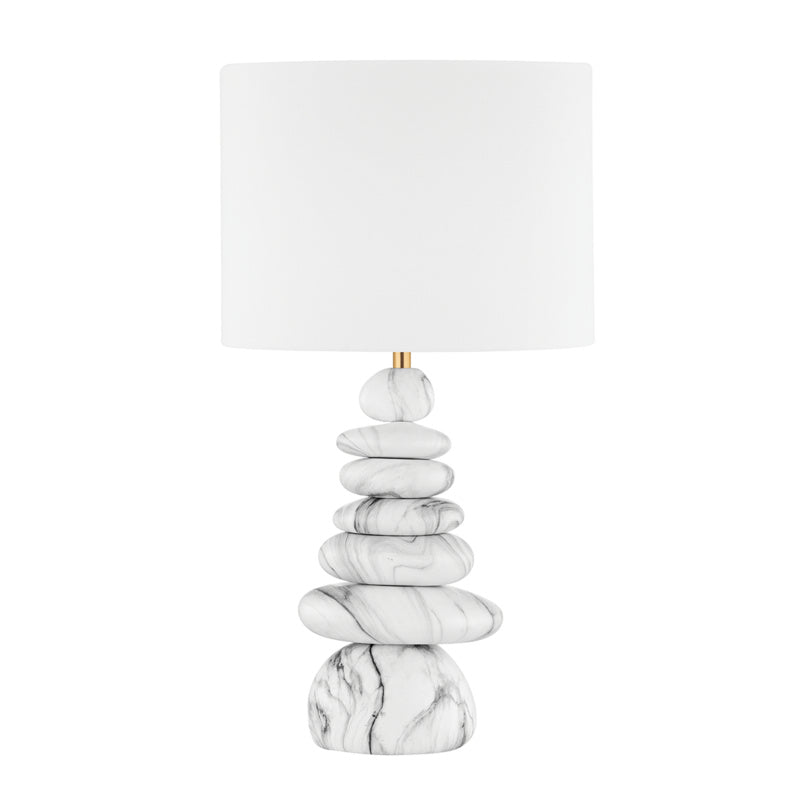 Hudson Valley - L1736-AGB/CMG - One Light Table Lamp - Fenton - Aged Brass/Ceramic Marbled Gray