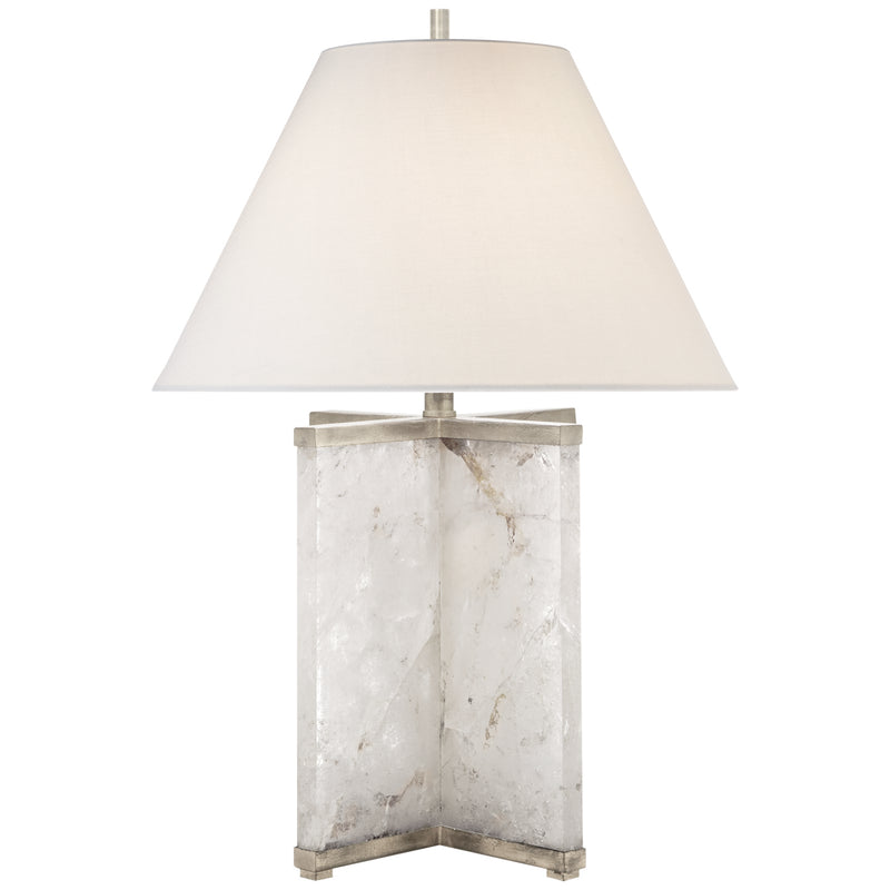 Visual Comfort Signature - SP 3005Q/BSL-L - One Light Table Lamp - CAMERON - Natural Quartz Stone with Silver Leaf