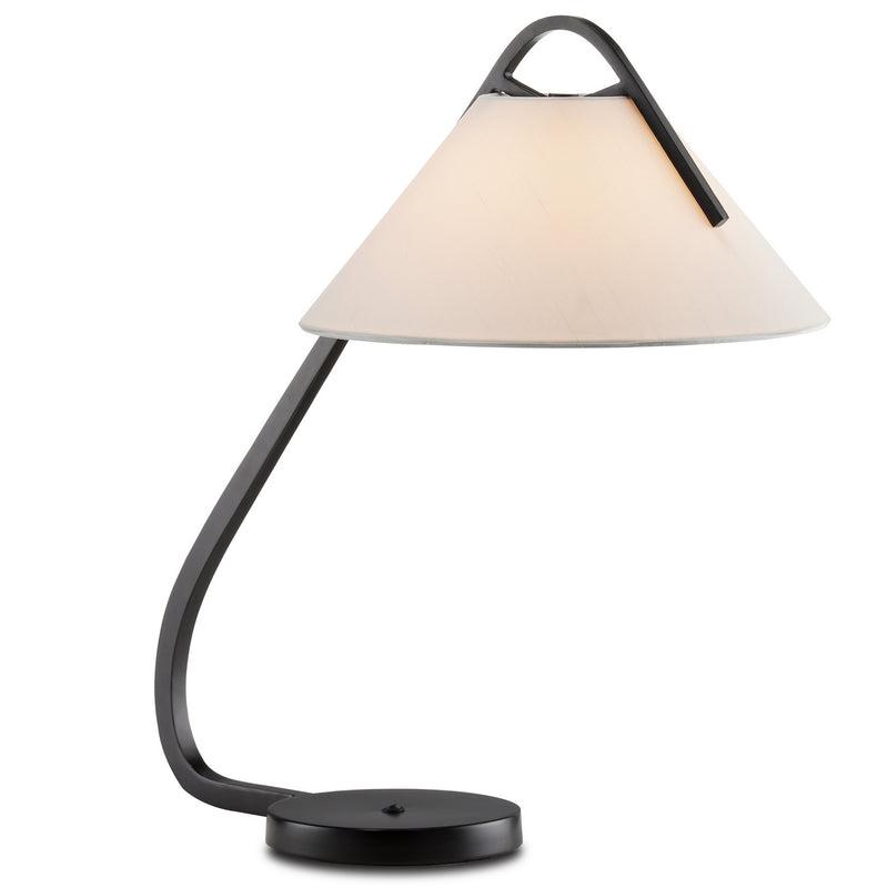 Currey and Company - 6000-0780 - One Light Desk Lamp - Frey - Satin Black/Brushed Brown