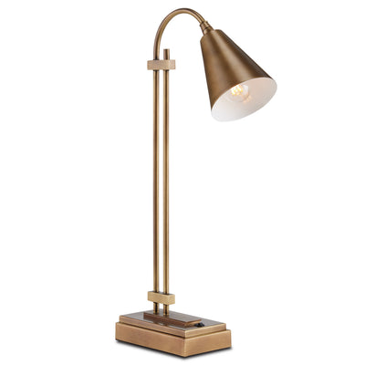 Currey and Company - 6000-0782 - One Light Desk Lamp - Symmetry - Antique Brass