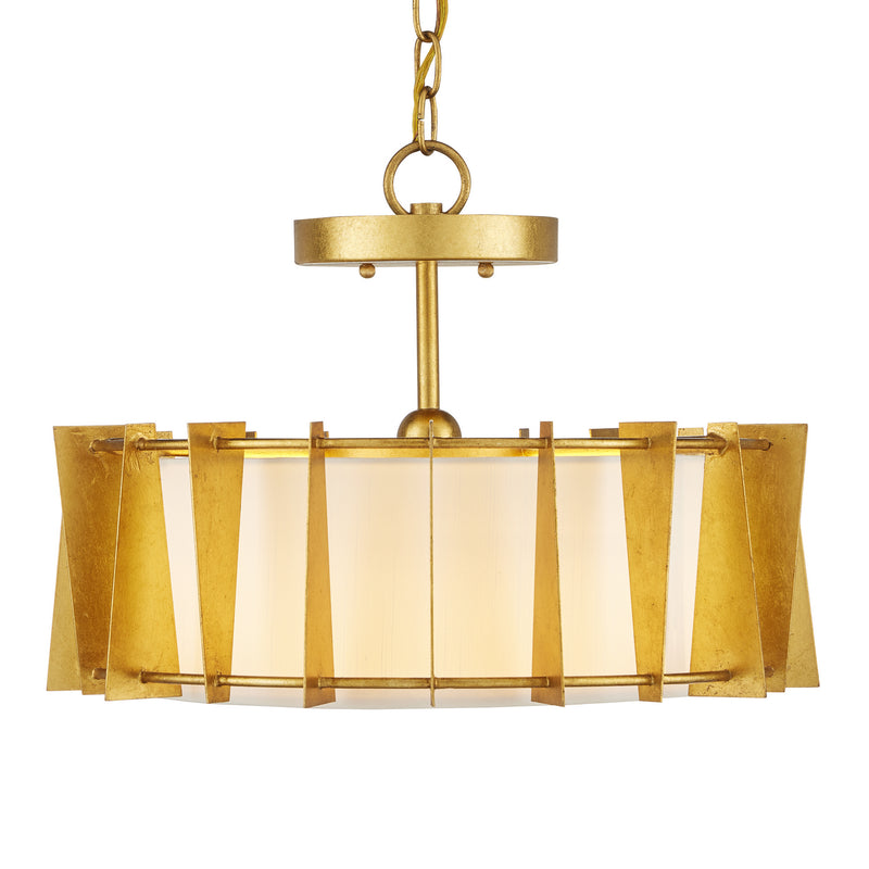 Currey and Company - 9000-0860 - One Light Semi-Flush Mount - Berwick - Contemporary Gold Leaf