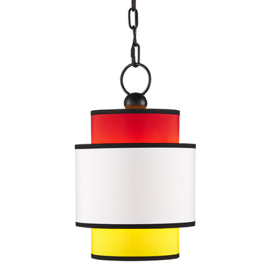 Currey and Company - 9000-0943 - One Light Pendant - Mathias - Multi-Color/Satin Black