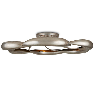 Currey and Company - 9000-0947 - Six Light Semi-Flush Mount - Caroube - Champagne/Painted Contemporary Silver