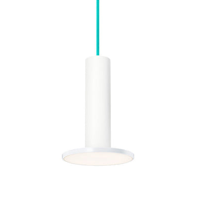 Pablo Designs - CIEL HB WHT/WHT/TRQ - LED Pendant - Cielo - White/ Turquoise